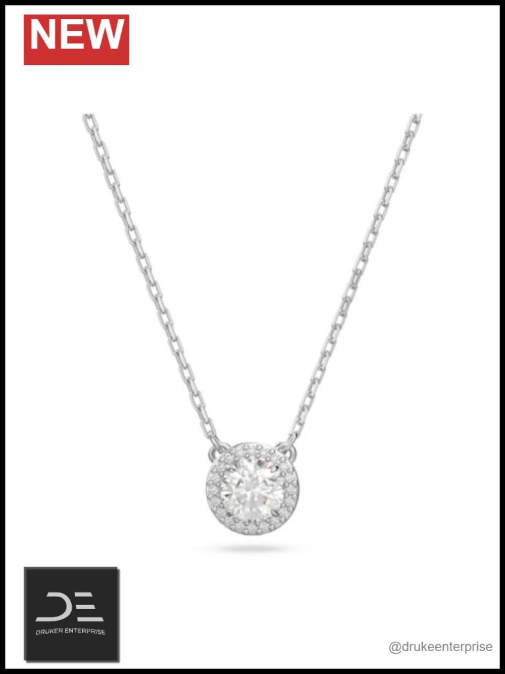 Swarovski Kristall Angelic Pendant Necklace Rhodium Plated Cubic Zirconia